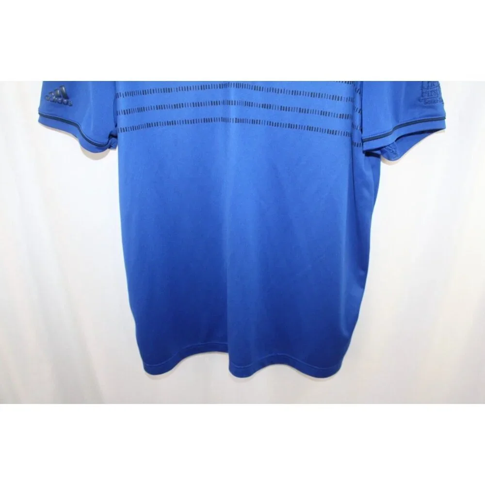 Adidas Mens Blue Short Sleeve Golf Polo Shirt L The First Tee Logo